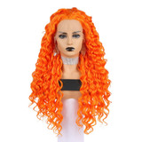 Synthetic Lace Front Wigs Curly Wig Long Orange Wig 24inch