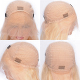 Silky Straight 613 Blonde Lace Front Human Hair Brazilian Lace Front Remy Hair Wig Pre Plucked