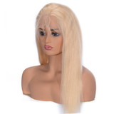 Silky Straight 613 Blonde Lace Front Human Hair Brazilian Lace Front Remy Hair Wig Pre Plucked