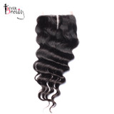 Middle Part Lace Closure Bleached Knots 4X4 Loose Wave Lace Closure Brazilian Virgin Hair Ever Beauty