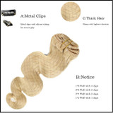 Body Wave  Blonde#613  Clip in Real Hair