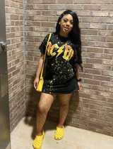 ACDC distressed paint oversize tshirt