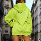Letter reflective neon oversize hoodie sweatshirt