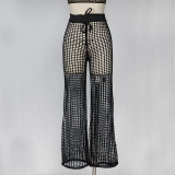 “Bahamas” Sheer fishnet crochet swimsuit bikini coverup pants