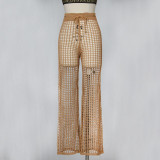 “Bahamas” Sheer fishnet crochet swimsuit bikini coverup pants