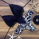 Fringe halter style 2 piece bikini