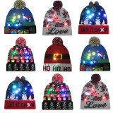 Light up Christmas Xmas beanie pom pom hat