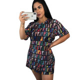 Trendy printed oversize tshirt dress