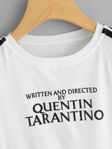 Written and directed by Quentin Tarantino crop tshirt top