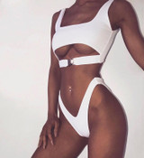 “Deep Dive” leopard cutout 2 piece swimsuit