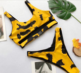 “Deep Dive” leopard cutout 2 piece swimsuit