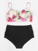 *PLUS DOLL* Ruffle high waist 2 piece plus size bikini swimsuit