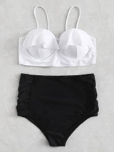 *PLUS DOLL* Ruffle high waist 2 piece plus size bikini swimsuit