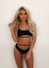 “Supreme” cutout 2 piece swimsuit bikini set
