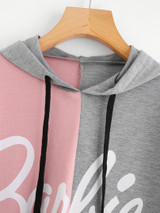 Barbie colorblock hoodie sweatshirt