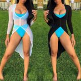Sheer high low bikini coverup dress