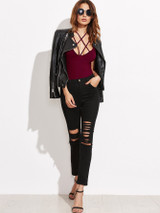 Classic strappy detail bodysuit top
