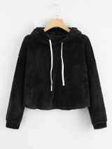 Fluffy comfy pullover hoodie sweater