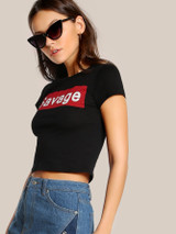 Savage print crop top