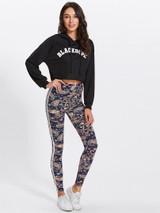 Paisley side stripe fashion leggings