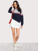 Casual boyfriend block fashion sweatshirt