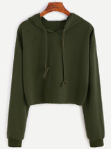 Distressed drawstring hoodie sweatshirt