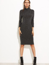 Turtle neck midi sweater dress