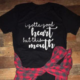 Ladies trendy funny moms text print loose fit tshirt