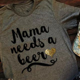 Ladies trendy funny moms text print loose fit tshirt
