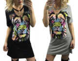 "Jungle" choker style retro tshirt dress