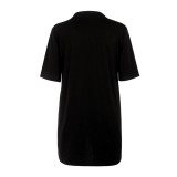 Rocker choker distressed tshirt dress