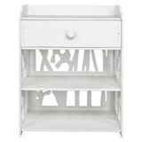 Wooden Bed Side End Table Nightstand Bedroom Drawer &amp; Bottom Shelf White
