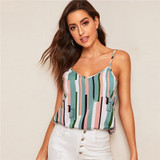Color block Striped Sleeveless Cami Top