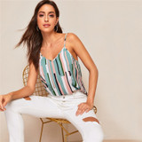 Color block Striped Sleeveless Cami Top