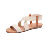 Casual Elastic Band Flat Gladiator Sandals