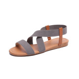 Casual Elastic Band Flat Gladiator Sandals