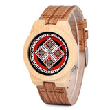 Bohemian Style Printing Pattern Dial Leather Watch