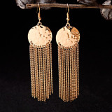 Bohemia Geometric Alloy Long Chain Tassel Dangle Earrings