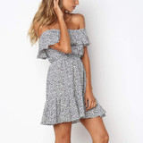 Casual Short Sleeve Polka Dot Off Shoulder Ruffles Sexy Mini Dress Casual Short Sleeve Polka Dot Off Shoulder Ruffles Sexy Mini Dress