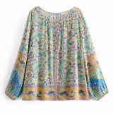 Boho Floral Print  Sashes Top