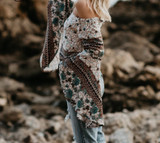 Boho Blouses Off The Shoulder Floral Print Top