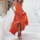 Elegant Polka dot boho midi summer dress