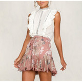 Bohemian summer Floral print in Ruffle skirt