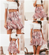 Bohemian summer Floral print in Ruffle skirt