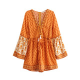 Boho Chic Floral Print Sashes Jumpsuits