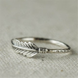 Vintage Silver Color leaf Ring
