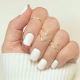 5pcs/set Boho Knuckle Tail V-shaped Ring