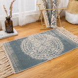 Retro Bohemian Hand Woven Cotton Linen Carpet