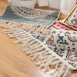 Retro Bohemian Hand Woven Cotton Linen Carpet