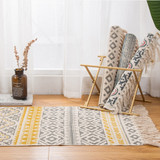 Retro Bohemian Hand Woven Cotton Linen Carpet